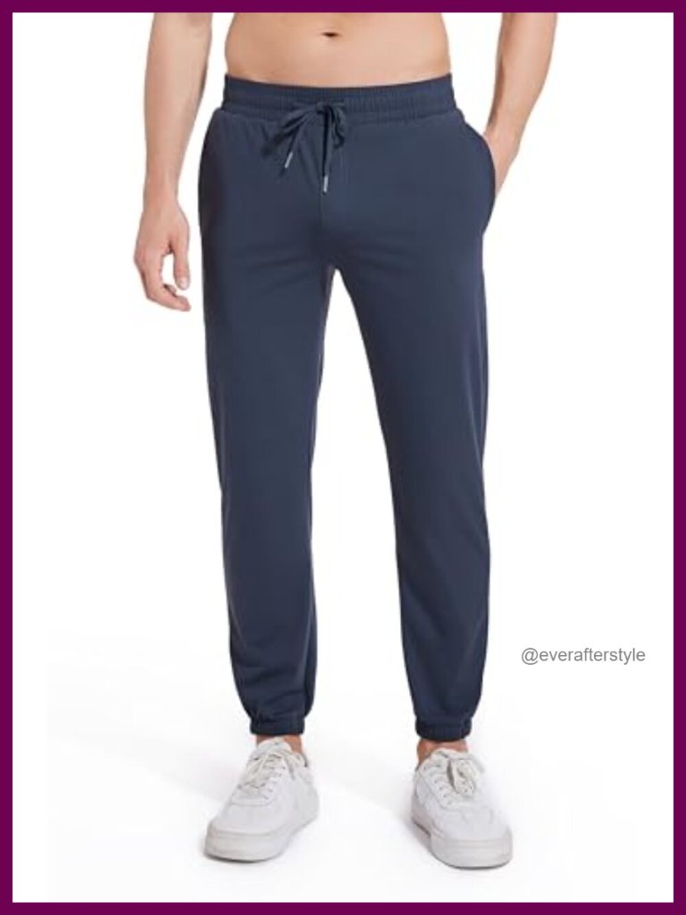 Men's Stretch Athletic Joggers 27" Inseam Nylon Spandex Zip Pocket